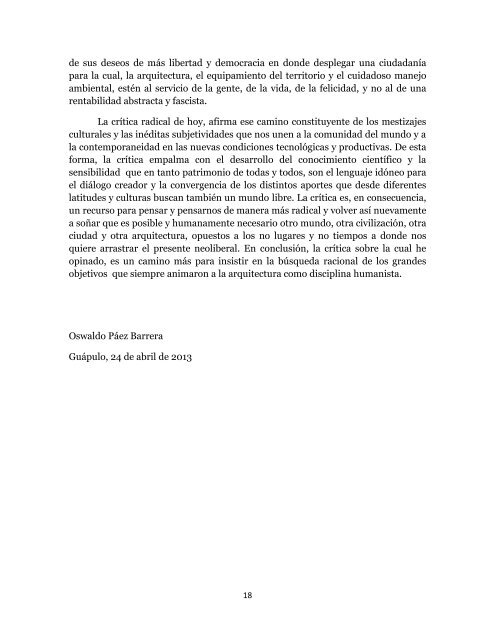 La crÃ­tica de la arquitectura en el Ecuador - Universidad ...