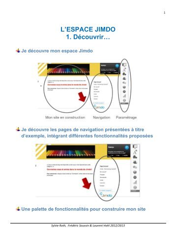 L’ESPACE JIMDO 1. Découvrir…