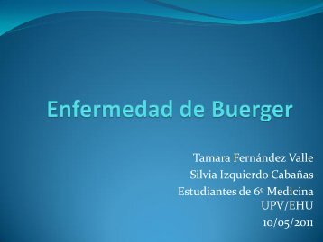 Enfermedad de Buerger - EXTRANET - Hospital Universitario Cruces