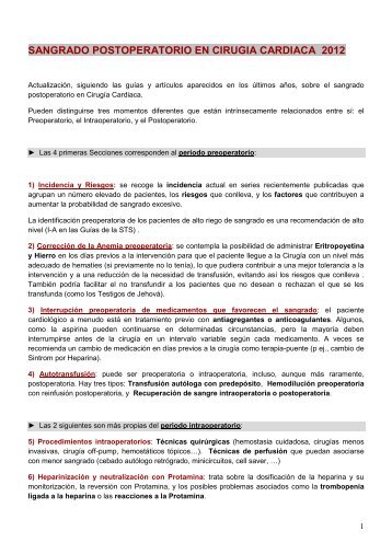 Sangrado en C Cardiaca (PDF) - EXTRANET - Hospital ...