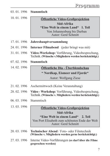 Video - Workshop - Programmänderung