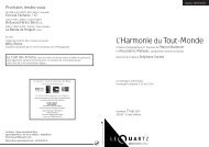 L'Harmoniedu Tout-Monde - Le Quartz