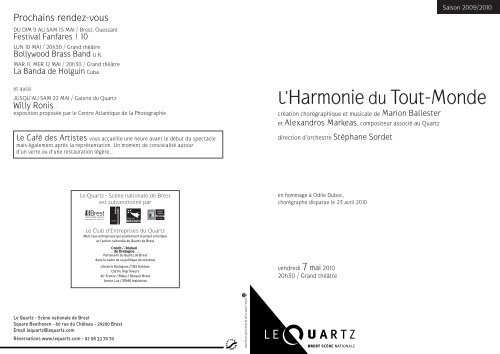 L'Harmoniedu Tout-Monde - Le Quartz