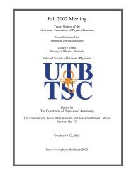 Spring 2002 Meeting - UTB/TSC Department of Physics & Astronomy