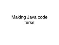 Making Java code terse