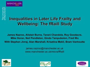 Inequalities in Later Life Frailty and Wellbeing: The fRaill Study