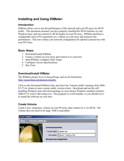 Installing and Using IOMeter Under Windows - Dell