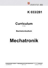 Studienplan Mechatronik Bachelor - JKU