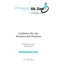 Erstemestrigenfolder - Mechatronik - JKU