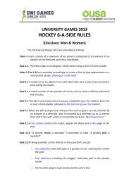 HOCKEY 6-A-SIDE RULES - OUSA