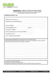 Individual Grant Application - OUSA
