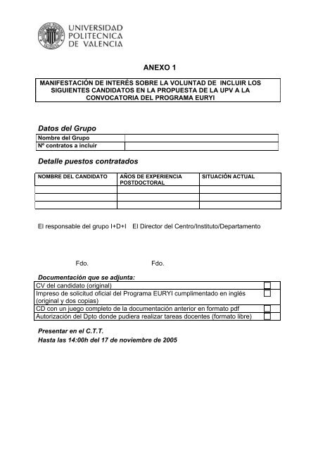 El Vicerrectorado de InvestigaciÃ³n y Postgrado invita a ... - CTT - UPV