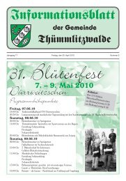 Informationsblatt der Gemeinde Thümmlitzwalde 7. – 9. Mai 2010