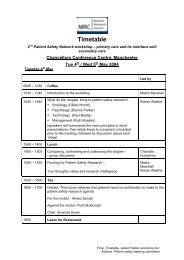 Outline for 1st Patient Safety Network workshop - Institute of Health ...
