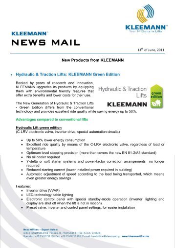 [pdf]. - Kleemann Lifts