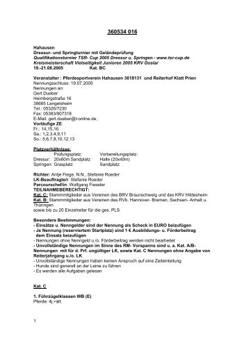 Ausschreibung (PDF) - tsr-info.de