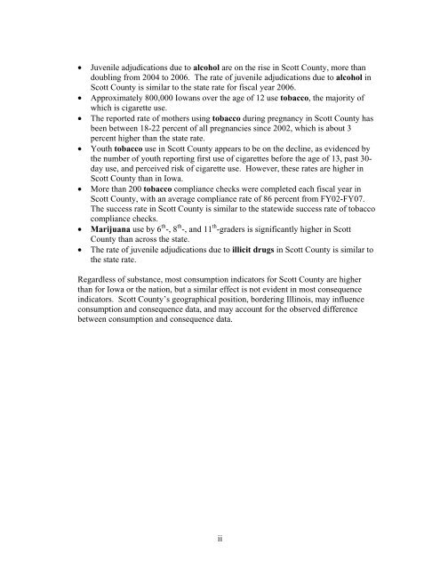 Scott County Substance Use Epidemiological Profile 2008 - Iowa ...