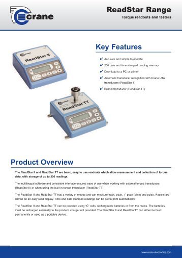 ReadStar Range Key Features Product Overview - Crane Electronics