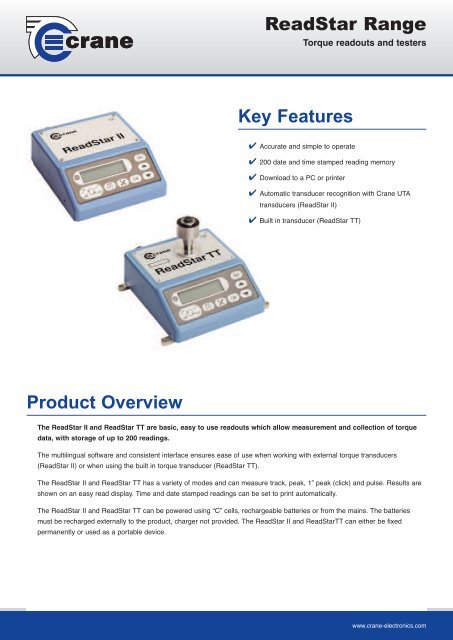 ReadStar Range Key Features Product Overview - Crane Electronics