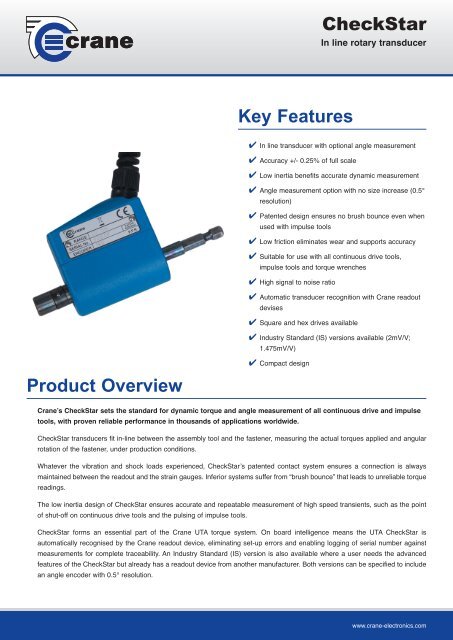 CheckStar Key Features Product Overview - Crane Electronics
