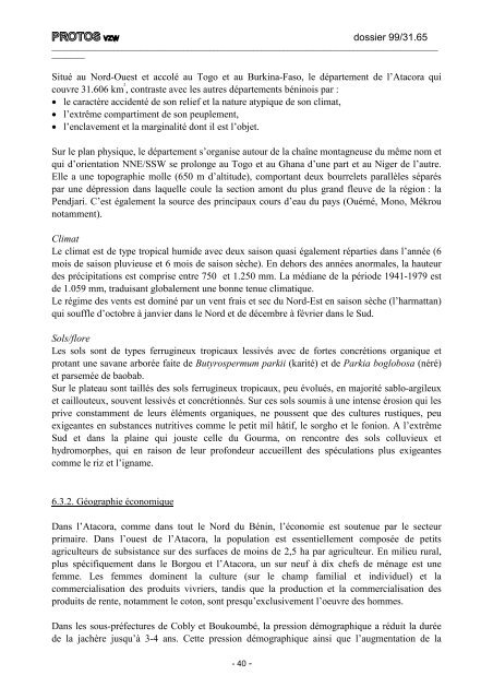 dossier 99/31.65 TABLE de MATIERES page Fiche de synthÃ¨se 3 1 ...