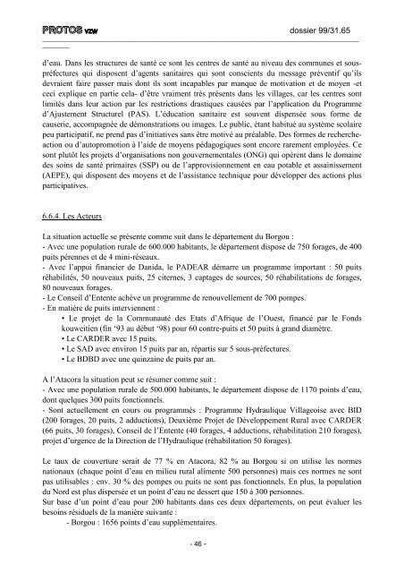 dossier 99/31.65 TABLE de MATIERES page Fiche de synthÃ¨se 3 1 ...