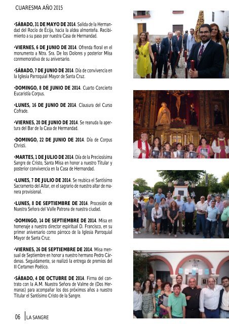 Revista Hdad La Sangre nº 42, Cuaresma 2015