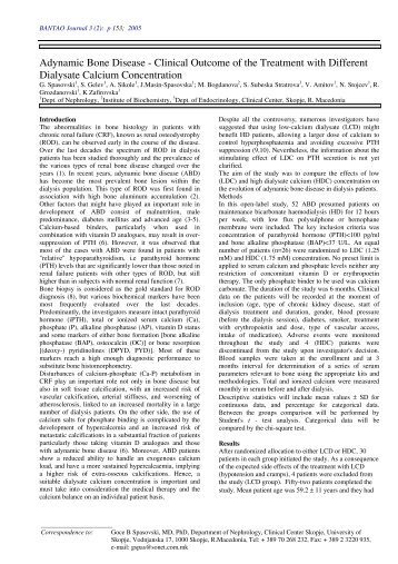 Adynamic Bone Disease - Clinical Outcome of ... - BANTAO Journal