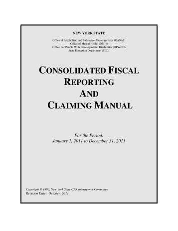 consolidated fiscal reporting and claiming manual - Operations and ...
