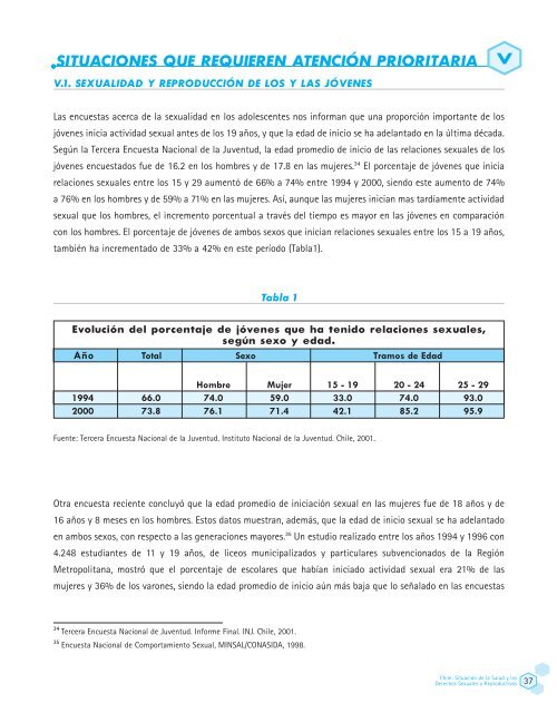 Chile: La situaciÃ³n de la salud y los derechos sexuales y ... - Icmer