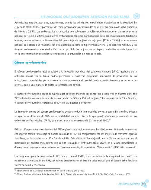 Chile: La situaciÃ³n de la salud y los derechos sexuales y ... - Icmer