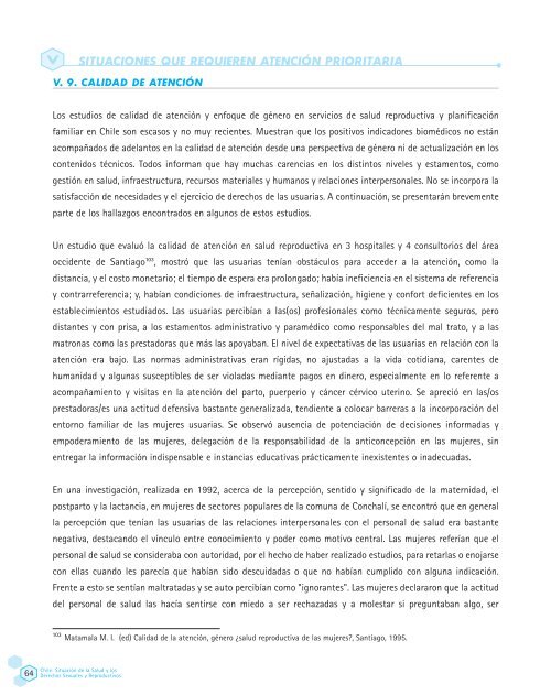 Chile: La situaciÃ³n de la salud y los derechos sexuales y ... - Icmer