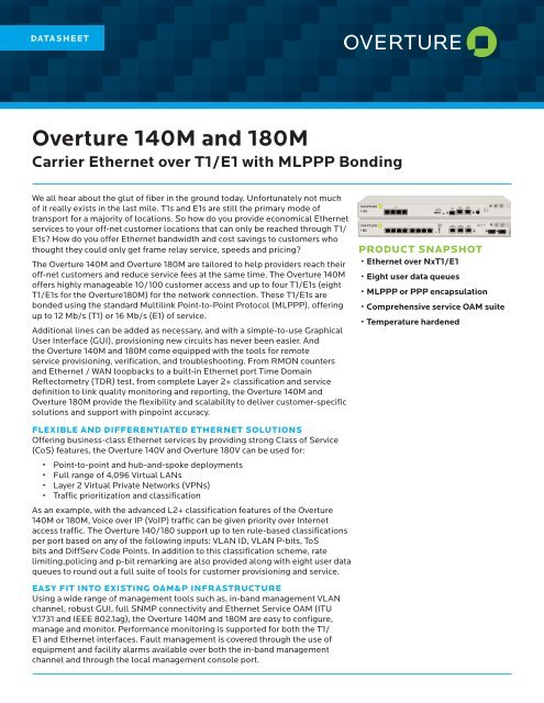 Overture 140M and 180M - Overture Networks