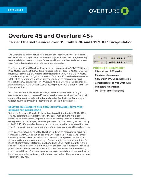 Overture 45 and Overture 45+ - Overture Networks