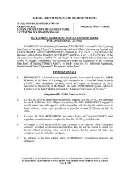 before the wyoming state board of nursing in the disciplinary matter ...