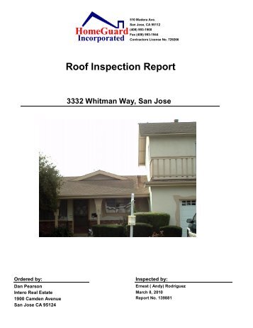 Roof Inspection Report HomeGuard - Julie Wyss