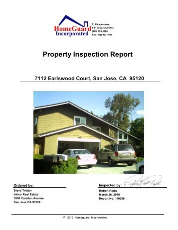 Property Inspection Report HomeGuard - Julie Wyss