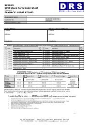 Schools OMR Stock Form Order Sheet FAXBACK: 01908 ... - DRS