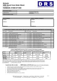 Schools OMR Stock Form Order Sheet FAXBACK: 01908 ... - DRS
