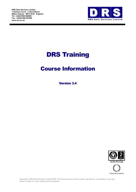 overview of DRS training courses