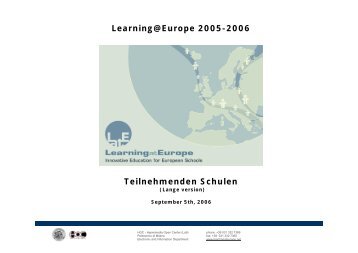 Learning@Europe 2005-2006 Teilnehmenden Schulen