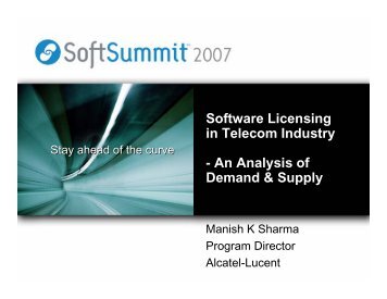 Software Licensing in Telecom Industry - An Analysis ... - SoftSummit