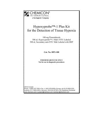 Hypoxyprobeâ„¢-1 Plus Kit for the Detection of Tissue ... - Millipore