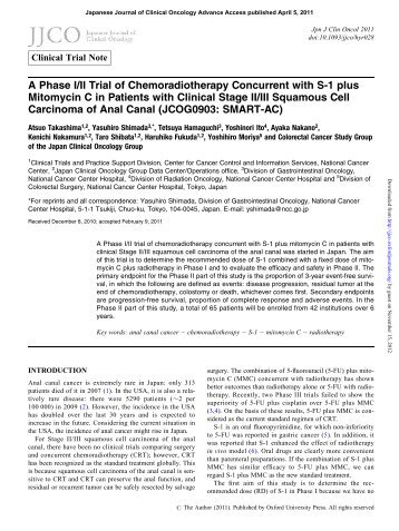 A Phase I/II Trial of Chemoradiotherapy Concurrent with S-1 plus ...