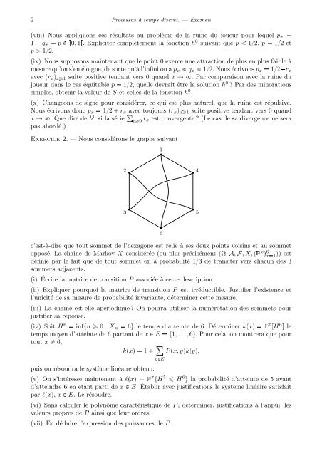 PROCESSUS`A TEMPS DISCRET. â EXAMEN