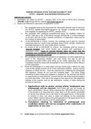 ANDHRA PRADESH STATE TEACHER ELIGIBILITY TEST APTET ...