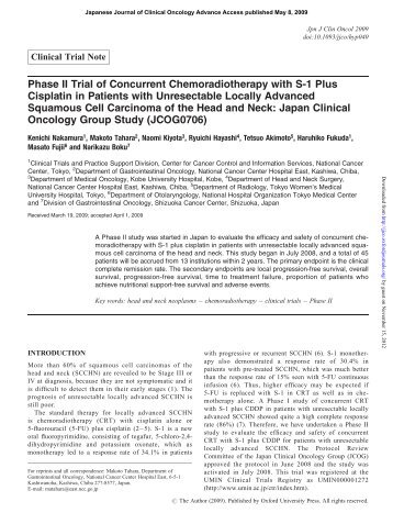 Phase II Trial of Concurrent Chemoradiotherapy with S-1 Plus ...