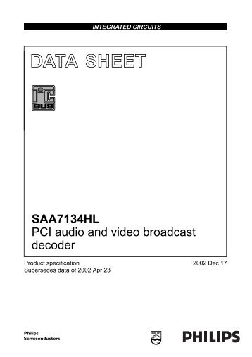 SAA7134HL PCI audio and video broadcast decoder - ECEE