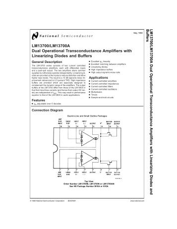 LM13700 datasheet - ECE User Home Pages