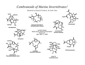 Cembranoids of Marine Invertebrates! Hundreds ... - The Stoltz Group